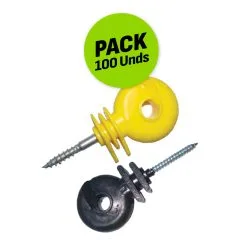 Aislador Tornillo Negro Agrofácil Paquete x 100Unds