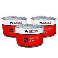 Alambre de Púas C14 x 350m PAQUETE X3 Unidades TORNADO